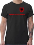 Shirtracer T-Shirt Albanien Trikot Wappen Shqipri Fan-Motiv Fussball EM Fanartikel Rot/Dunkelrot/Grau/Schwarz