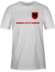 Shirtracer T-Shirt Albanien Trikot Wappen Shqipri Fan-Motiv Fussball EM Fanartikel Rot/Dunkelrot/Weiß