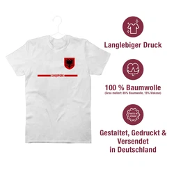 Shirtracer T-Shirt Albanien Trikot Wappen Shqipri Fan-Motiv Fussball EM Fanartikel Rot/Dunkelrot/Weiß