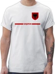 Shirtracer T-Shirt Albanien Trikot Wappen Shqipri Fan-Motiv Fussball EM Fanartikel Rot/Dunkelrot/Weiß
