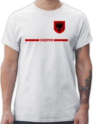 Shirtracer T-Shirt Albanien Trikot Wappen Shqipri Fan-Motiv Fussball EM Fanartikel Rot/Dunkelrot/Weiß