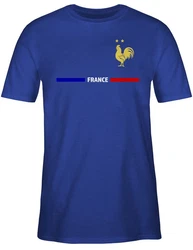 Shirtracer T-Shirt Frankreich Trikot Wappen Franzsisches Fan-Motiv (2024) Blau