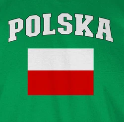 Shirtracer T-Shirt Polska Schriftzug mit Flagge, Polen, Poland, Polnisch Fußballem Fanartikel Grün