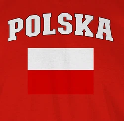 Shirtracer T-Shirt Polska Schriftzug mit Flagge, Polen, Poland, Polnisch Fußballem Fanartikel Rot