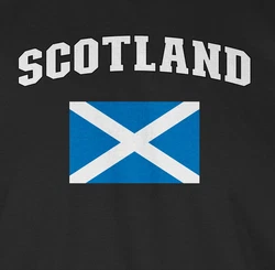 Shirtracer T-Shirt Schottland Schriftzug mit Flagge (2024) Schwarz/Blau