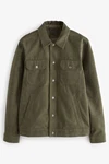Next Lederimitatjacke Truckerjacke mit Kragen aus Velourskunstleder (1) Dunkelgrün/Grün