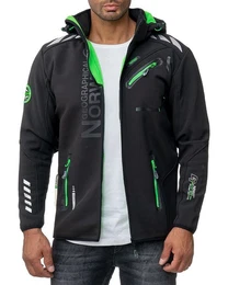 Softshelljacke Herren Outdoor Jacke baroyaute black S mit abnehmbarer Kapuze