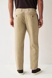 Next Stoffhose mit Kordelzug aus Leinenmischung Khaki/Beige