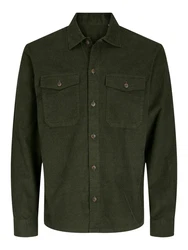 Jack & Jones Langarmhemd JJEJAY OVERSHIRT CORDUROY Dunkelgrün/Grün