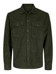 Jack & Jones Langarmhemd JJEJAY OVERSHIRT CORDUROY Dunkelgrün/Grün