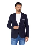 Denim Distriqt Jerseysakko Sportlich Jersey Sakko mit Stretch Navy