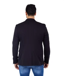 Denim Distriqt Jerseysakko Sportlich Jersey Sakko mit Stretch Schwarz (60)