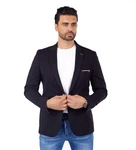 Denim Distriqt Jerseysakko Sportlich Jersey Sakko mit Stretch Schwarz (60)
