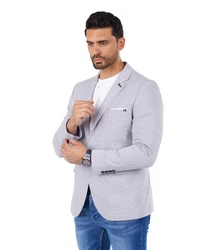 Denim Distriqt Jerseyblazer Sportliches Jersey Übergrößen Sakko mit Stretch Grau (58)