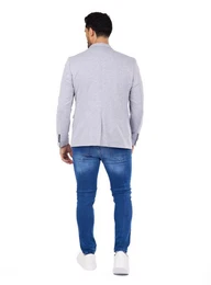 Jerseyblazer Sportliches Jersey bergren Sakko mit Stretch Grau 58