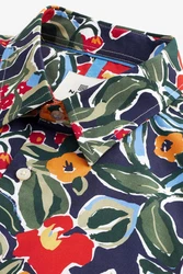 Next Regular Fit Kurzarmhemd mit Print Blau/Mischfarben