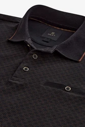 Next Poloshirt Polo-Shirt mit Geoprint Dunkelbraun/Grau/Schwarz/Bordeaux