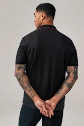 Next Poloshirt Polo-Shirt mit Geoprint Dunkelbraun/Grau/Schwarz/Bordeaux