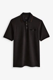 Poloshirt Polo-Shirt mit Geoprint (1-tlg)