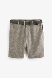Chinoshorts Shorts aus Baumwolle und Leinen mit Grtel (2-tlg)