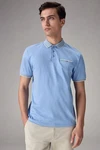 Next Polohemd mit elegantem Kragen Blau/Hellblau