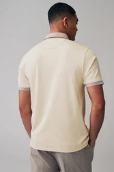 Next Polohemd mit elegantem Kragen Beige/Braun/Khaki/Creme