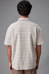 Next Poloshirt Strukturiertes mit Print Weiß/Hellblau/Beige/Braun