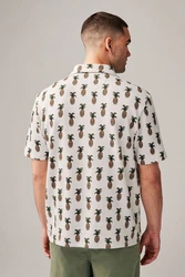 Next Poloshirt Strukturiertes mit Print Beige/Braun