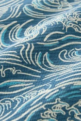 Next Poloshirt Strukturiertes mit Print Blau/Hellblau