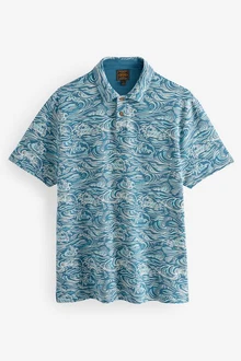Next Poloshirt Strukturiertes mit Print