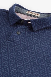 Next Poloshirt Strukturiertes mit Print Dunkelblau/Lila/Blau