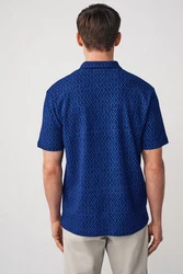 Next Poloshirt Strukturiertes mit Print Dunkelblau/Lila/Blau