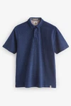 Next Poloshirt Strukturiertes mit Print Dunkelblau/Lila/Blau