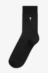 Next Socken mit Stickerei Schwarz