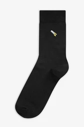 Next Socken mit Stickerei Schwarz