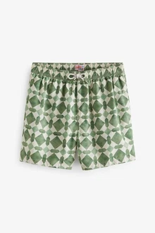 Next Badeshorts mit Print Grün/Dunkelgrün