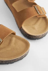 Next Ledersandalen mit zwei Schnallen Beige/Braun/Gelb