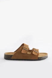 Ledersandalen mit zwei Schnallen Pantolette (1-tlg)