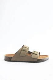 Ledersandalen mit zwei Schnallen Pantolette (1-tlg)