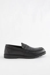 Sattel-Loafer aus gewalktem Leder Loafer (1-tlg)