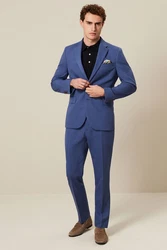 Next Motion Flex Stretch Anzug Slim Fit Hose Blau/Dunkelblau/Hellblau