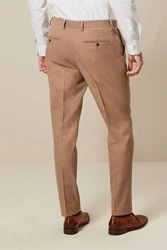 Next Motion Flex Stretch Anzug Slim Fit Hose Beige/Braun/Khaki