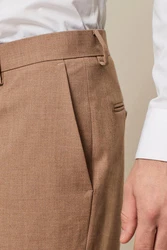 Next Motion Flex Stretch Anzug Slim Fit Hose Beige/Braun/Khaki