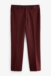 Next Motion Flex Stretch Anzug Slim Fit Hose Dunkelrot/Bordeaux/Rot