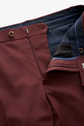 Next Motion Flex Stretch Anzug Slim Fit Hose Dunkelrot/Bordeaux/Rot