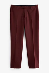 Next Motion Flex Stretch Anzug Slim Fit Hose Dunkelrot/Bordeaux/Rot