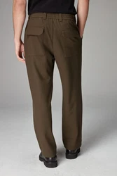 Next Stoffhose EDIT Relaxed Fit Twillhose Khaki/Dunkelgrün