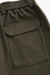 Next Stoffhose EDIT Relaxed Fit Twillhose Khaki/Dunkelgrün