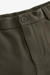 Next Stoffhose EDIT Relaxed Fit Twillhose Khaki/Dunkelgrün