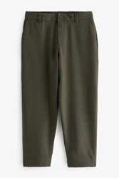 Next Stoffhose EDIT Relaxed Fit Twillhose Khaki/Dunkelgrün
